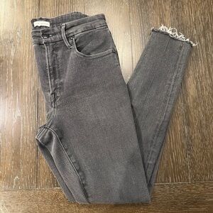 Good American Good Legs Raw Hem Skinny Jeans Black/Charcoal size 10/30